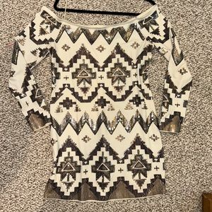 Express Sequin White Dress